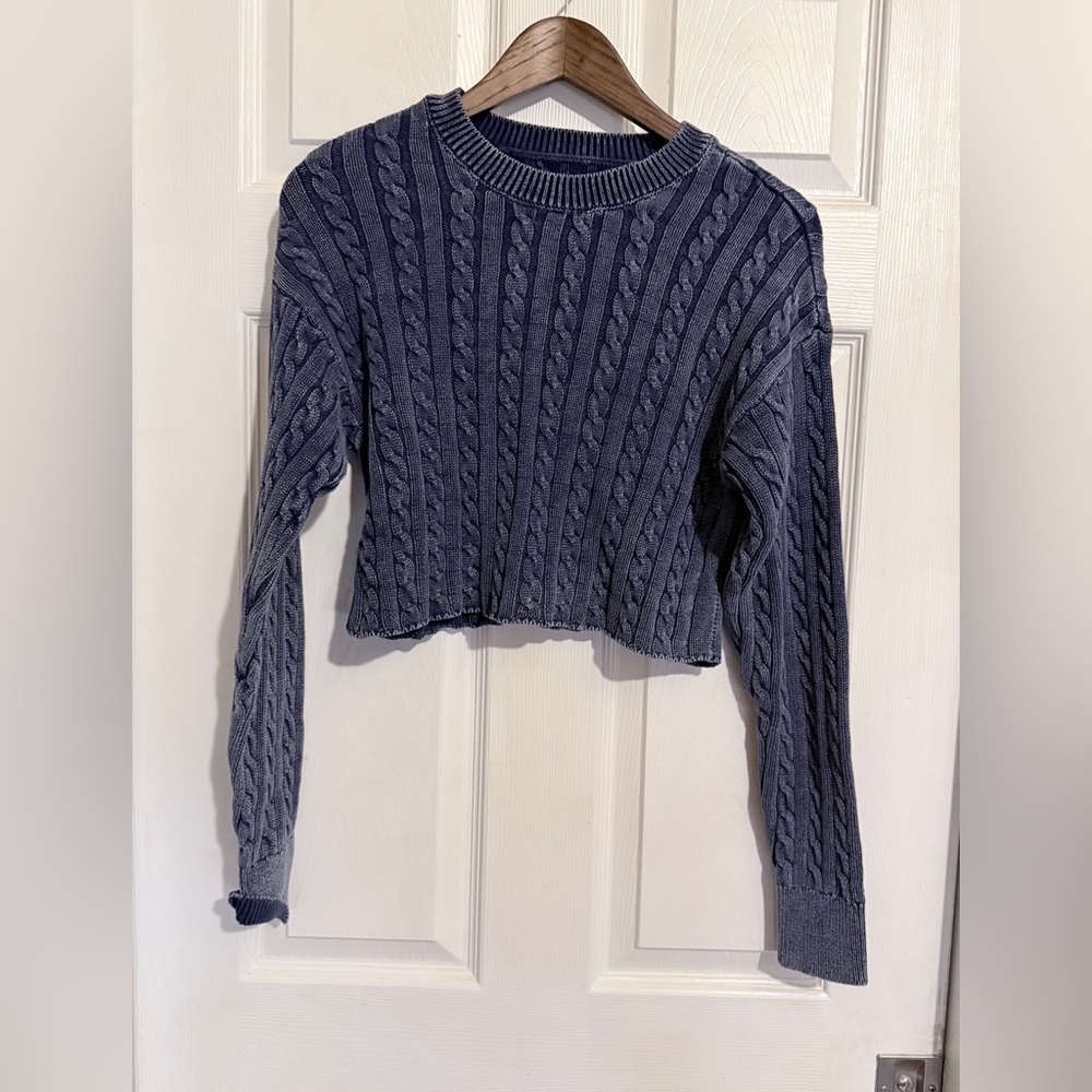 Aerie Cable Knit Cropped Sweater